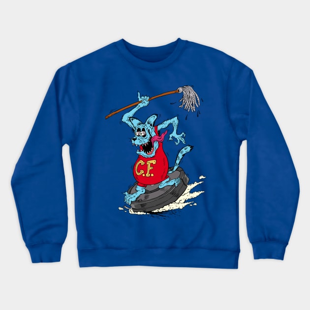 CatFink (blue cat) Crewneck Sweatshirt by TurkeysDesign